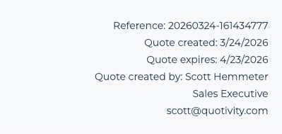 Quote info on the quote